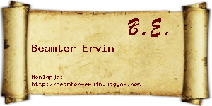 Beamter Ervin névjegykártya